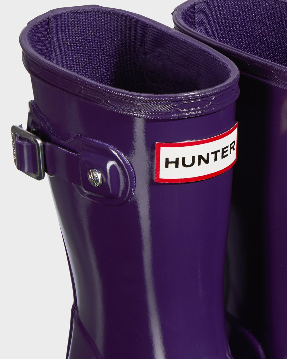 Hunter Niños Original Little Gloss - Botas de Lluvia Azules Moradas - 568-MYWKEA